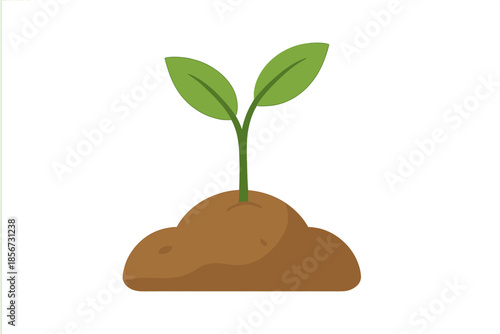 Sprout emerging from soil with glowing effect