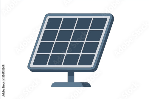 Solar Panel with Stand on Grey Gradient Background