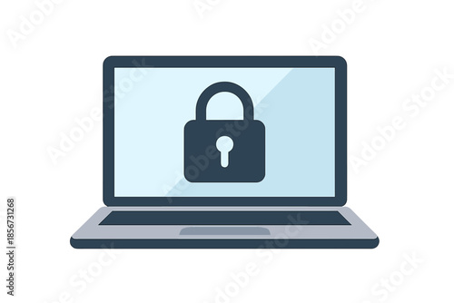 Laptop with padlock icon symbolizing security