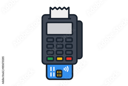 Credit card reader with receipt and credit card