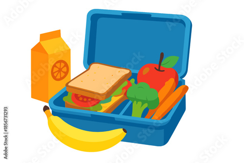 Healthy Lunchbox with Fruit and Vegetables