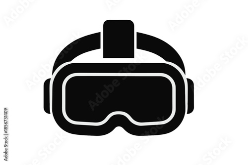 Virtual reality headset icon on gray background