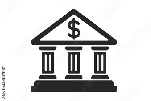 Bank Building with Dollar Sign