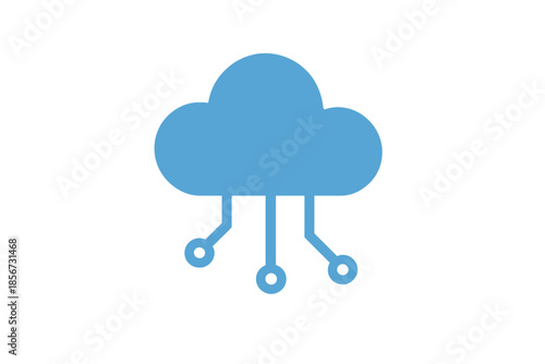Abstract Cloud Computing Icon with Digital Connections