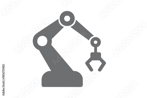 Robotic Arm Icon on Gray Gradient Background