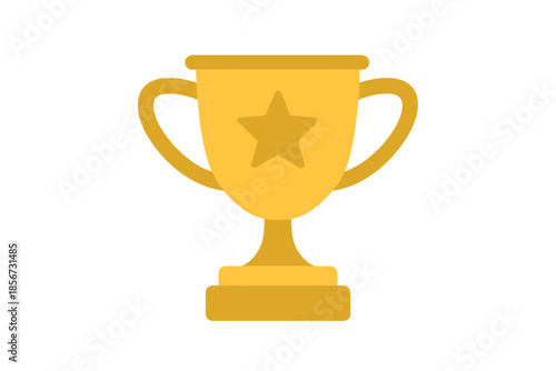 Golden Trophy with Star, Glowing Effect