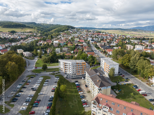 Aerial view of the town of Namestovo in Slovakia