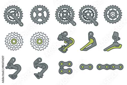 Bicycle Drivetrain Components Collection