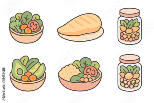 Healthy Meal Icons Collection
