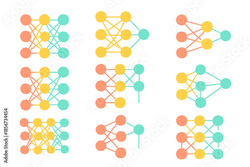 Abstract Network Layers with Glowing Nodes