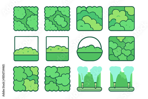 Greenery and Fountain Icons