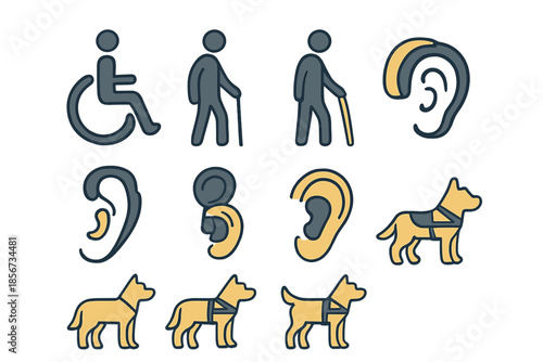 Disability and assistance icons