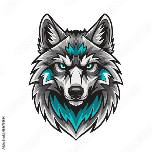 Wolf Head Mascot Vector Illustration - Fierce Timber Wolf Logo for Sports, Esports, and Gaming Teams