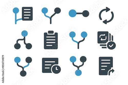 Set of UI icons for workflow and process management