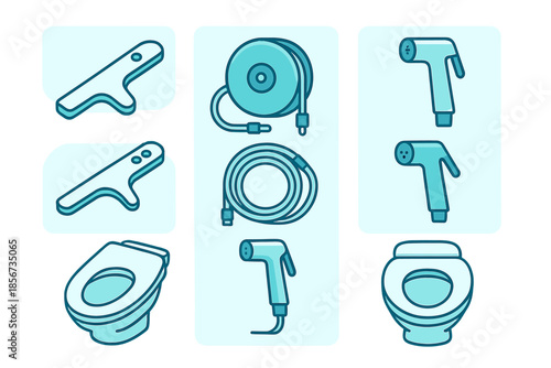 Bathroom Bidets and Plumbing Icons