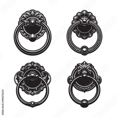Antique Door Knocker Classic Metal Silhouette Design