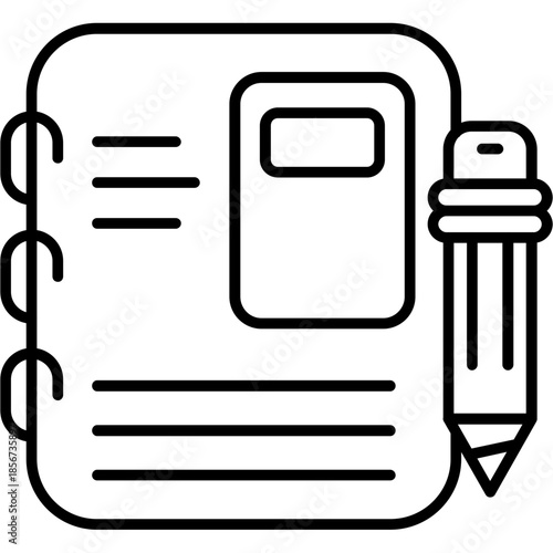 Digital Notebook Outline Icon