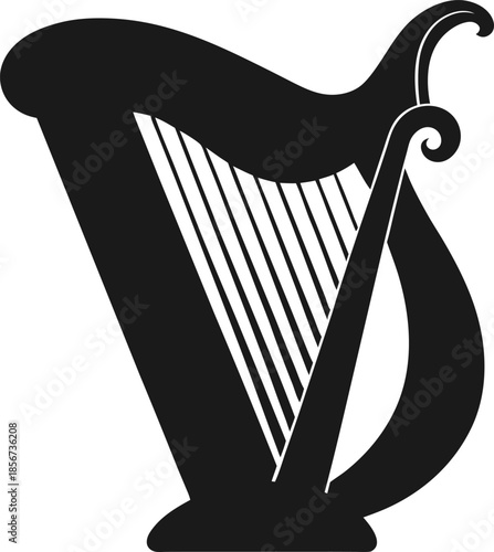 harp on white background