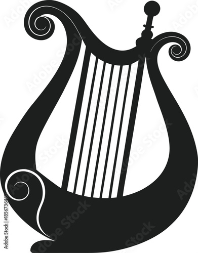Harp isolated on transparent white background 