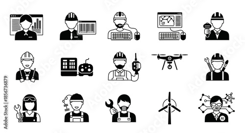 A professional businesswoman works diligently on her laptop in a modern bright office space