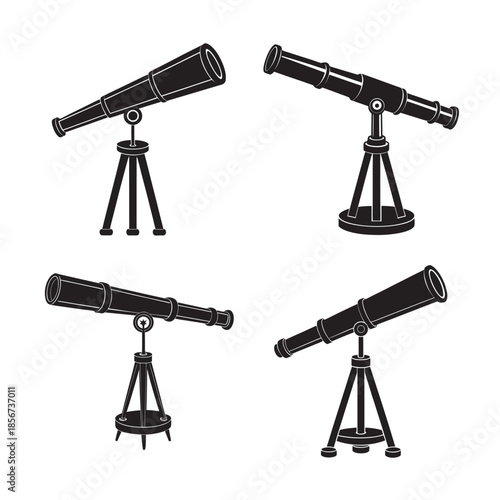 Vintage Telescope Antique Astronomy Silhouette Design