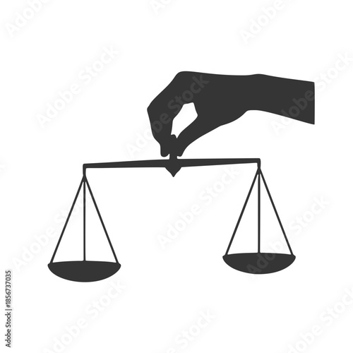天秤を持つ手のシルエットアイコン