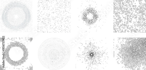 Abstract Grunge Texture Collection with Halftone Dots, Cracks, and Particle Noise
