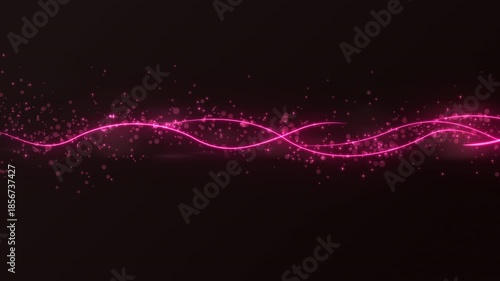 きれいなウェーブのラインとキラキラ星　ピンク　フェードインアウト