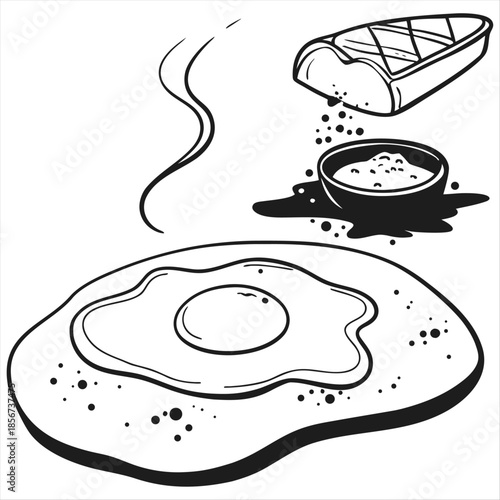  Fried egg food white background breakfast