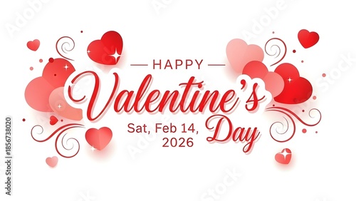 Happy valentines day sat feb 14 2026 greeting card illustration