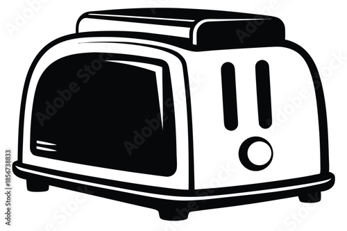 toaster silhouette line art vector illustration
