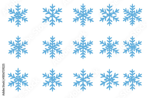 Blue Snowflakes Pattern on Dark Background