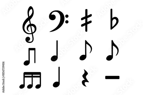 Musical Symbols on a Gradient Background