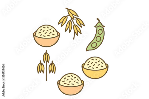 Circle of Grains and Produce Icons