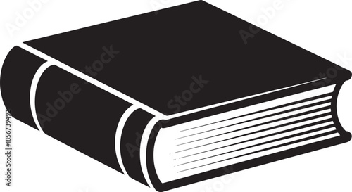 "Minimalist Black and White Vector Illustration of an Open Book | Simple Book Icon Design for Literature, Education & Reading Themes"