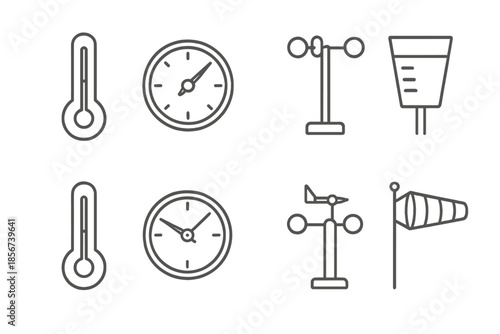 Weather Instruments Icons on Dark Gradient Background
