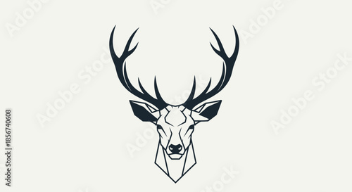 Deer head outline with transparent background
