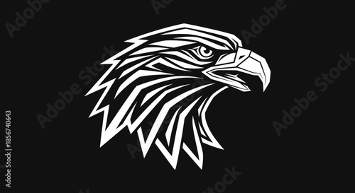 Eagle head outline with transparent background