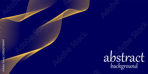 abstract blue wavy background with gold line wave, can be used for banner sale, wallpaper, for, brochure, landing page.