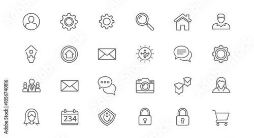 Outline icons set for web and mobile applications