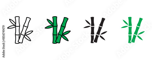 Bamboo stalk icon set vector on white background. plant, tropical, leafy icon. vector illustration.