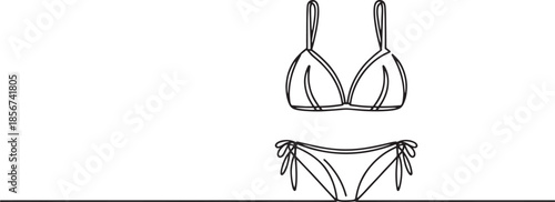 "Solid Black Vector Silhouette of Bikini | Minimalist Bikini Icon Design for Swimwear, Fashion & Beach Themes"