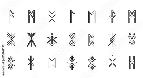 Mystical runes set against a transparent backdrop, perfect for esoteric designs, pagan symbolism, and spiritual artwork with an ancient, powerful feel