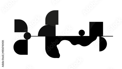 Abstract Black Silhouette Design Element Shapes.