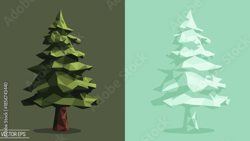 3D Rendered Christmas Tree Illustration.