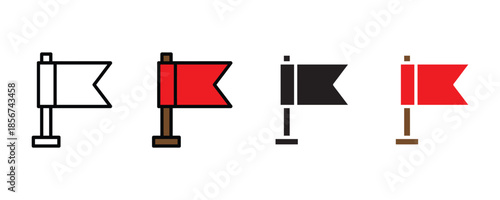 Flag icon set vector on white background. alert, indication, pointers, indicator symbol. vector illustration.