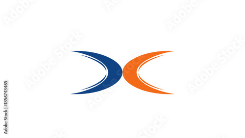 Blue and Orange Abstract Logo Design.