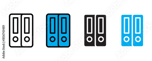 Binder icon set vector on white background.  business, organization, office, document, management symbol. vector illustration.