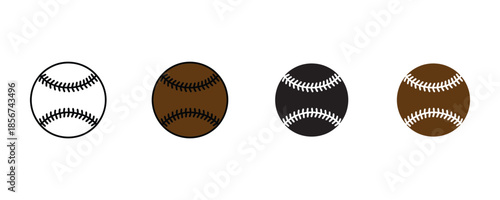 Baseball icon set vector on white background. sports, ball, game, play, fun, recreation symbol. vector illustration.