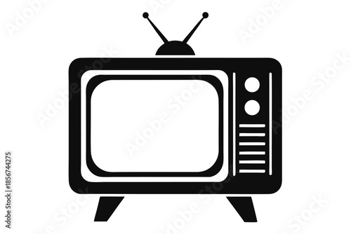 television silhouette line art vector illustration
